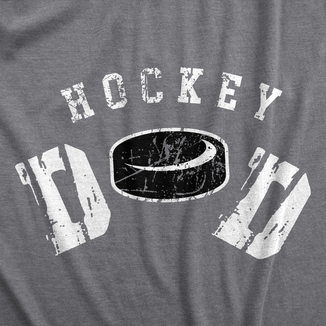 Mens Hockey Dad T Shirt Funny Cool Ice Hockey Fathers Day Gift Puck Graphic Tee For Guys Image 2