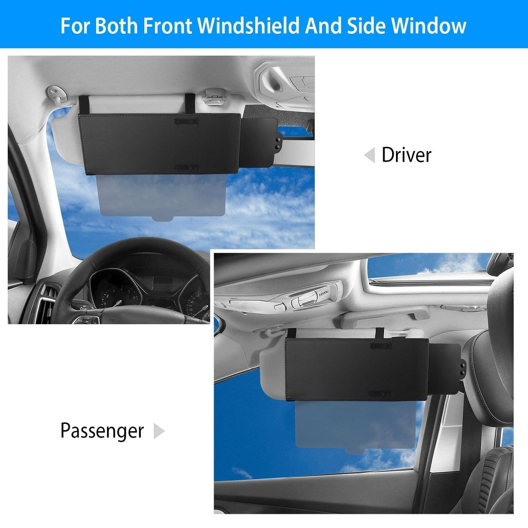 Car Sunshade Extender UV Blocker Black 23in Adjustable Windshield Shade Driver Image 2