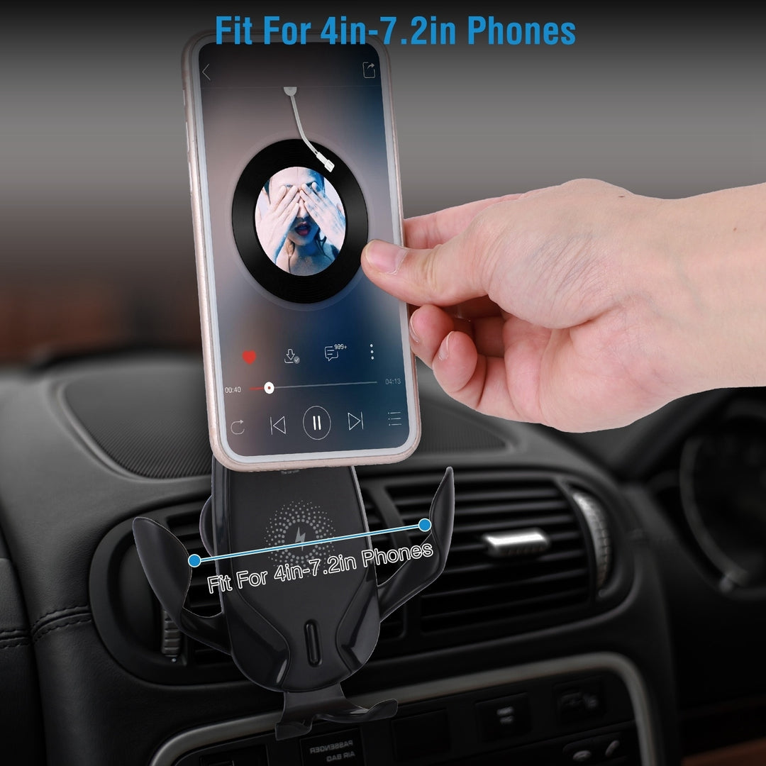 Wireless Car Charger 15W Qi Fast Charging Car Mount Air Vent Phone Holder Image 3