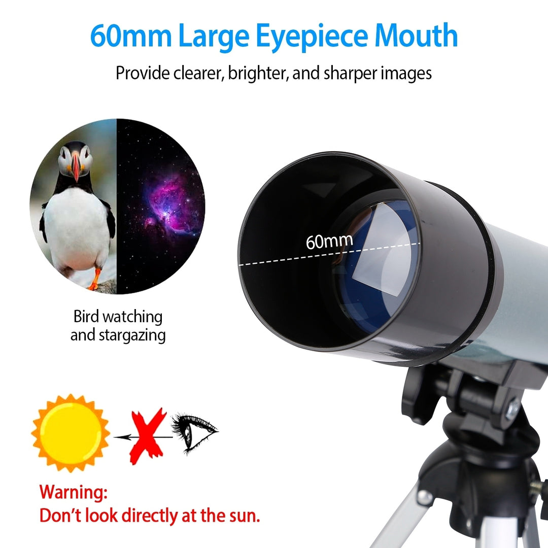 Refractive 90X Astronomical Monocular Telescope for Kids and Lunar Beginners for HD Viewing Space Star Moon Tripod 2 Image 3