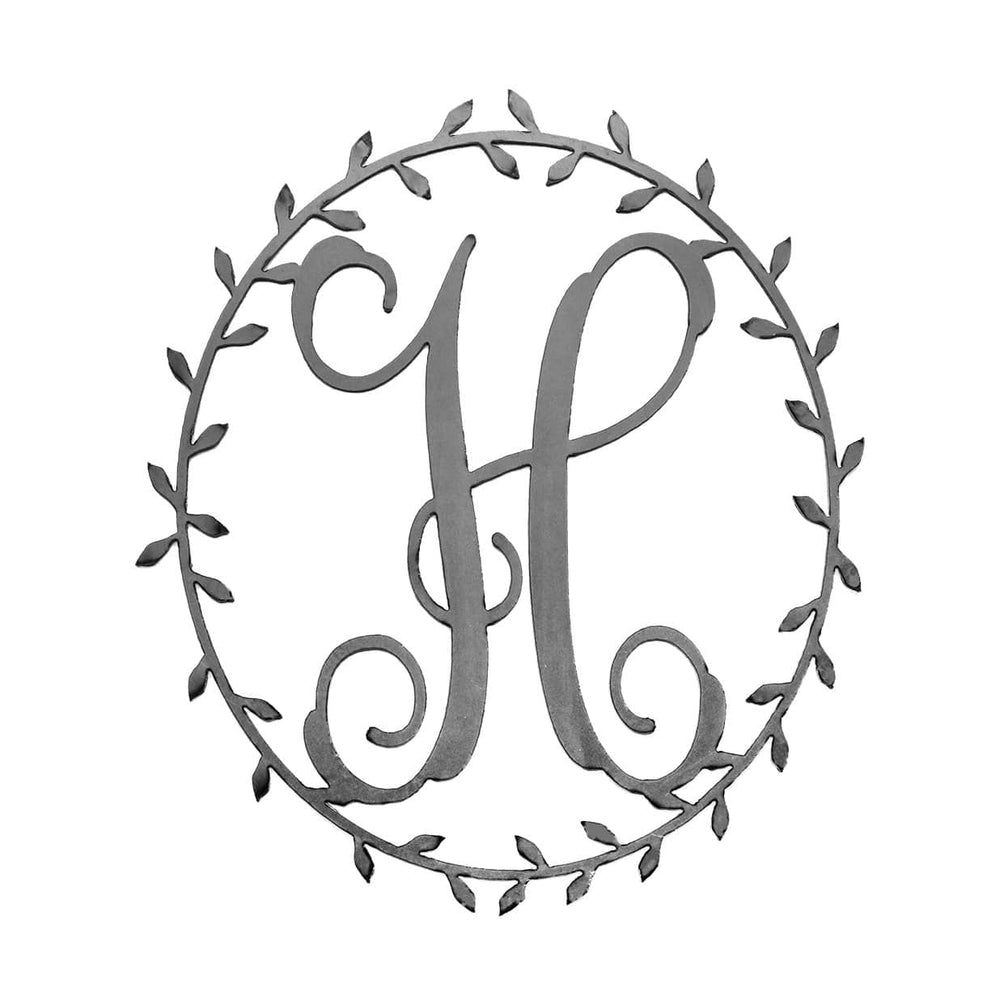 Laurel Wreath Single Letter Monogram - 2 sizes - Metal Name Image 2
