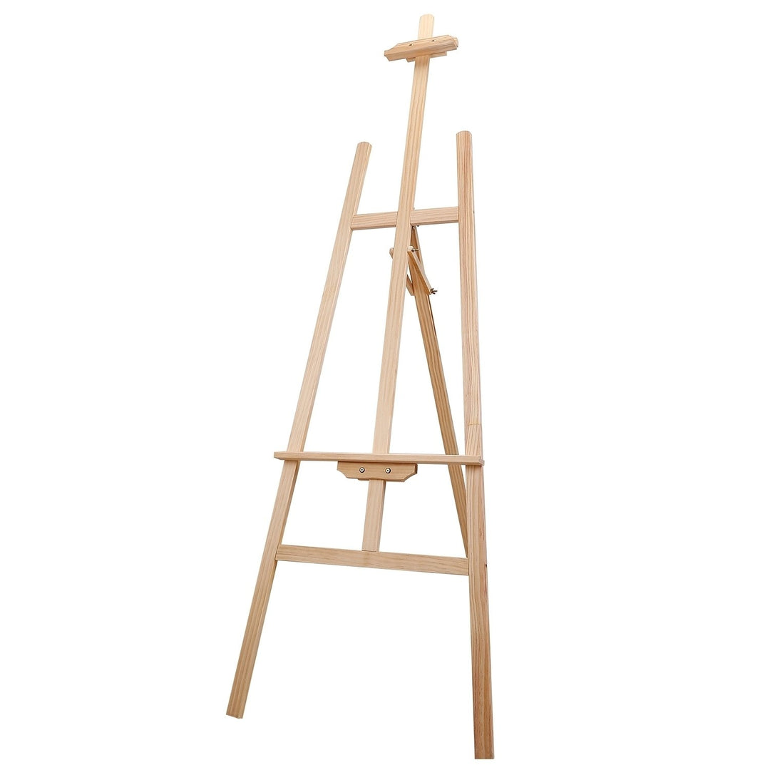 Painting Easel Stand Wooden Inclinable A Frame Tripod Easel Drawing Stand with 63.4 in-68.9in Adjustable Height Hold Image 1