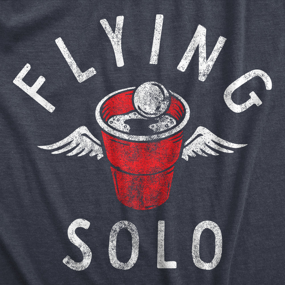 Womens Flying Solo T Shirt Funny Drinking Game Partying Cup Graphic Novelty Tee For Ladies Image 2