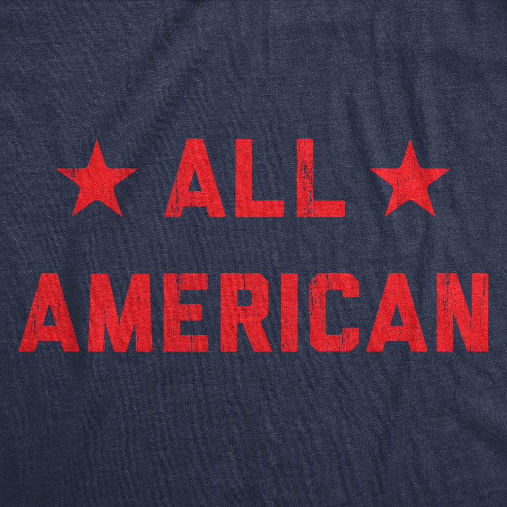 Mens All American T Shirt Funny Cool Patriotic Fourth Of July Party Text Graphic Tee For Guys Image 2