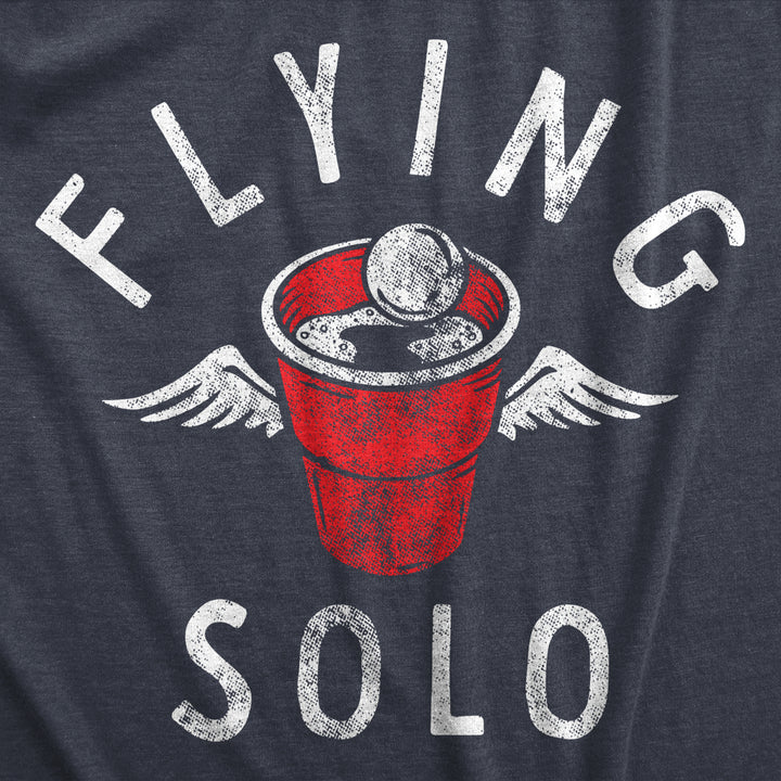 Mens Flying Solo T Shirt Funny Drinking Game Partying Cup Graphic Novelty Tee For Guys Image 2