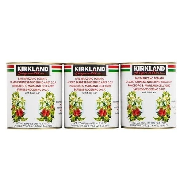 Kirkland Signature San Marzano Tomatoes with Basil28 Ounce Can (Pack of 3) Image 1