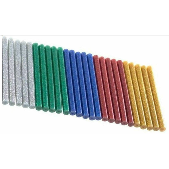 Set of 100 Glitter Hot Glue Sticks 5 Assorted Colors by Apple Crafts Image 2