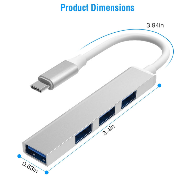 Type C to USB 3.0 Hub USB-C 4 Port USB C Adapter Expander Multi Splitter for Macbook PC Mac iPad Image 6