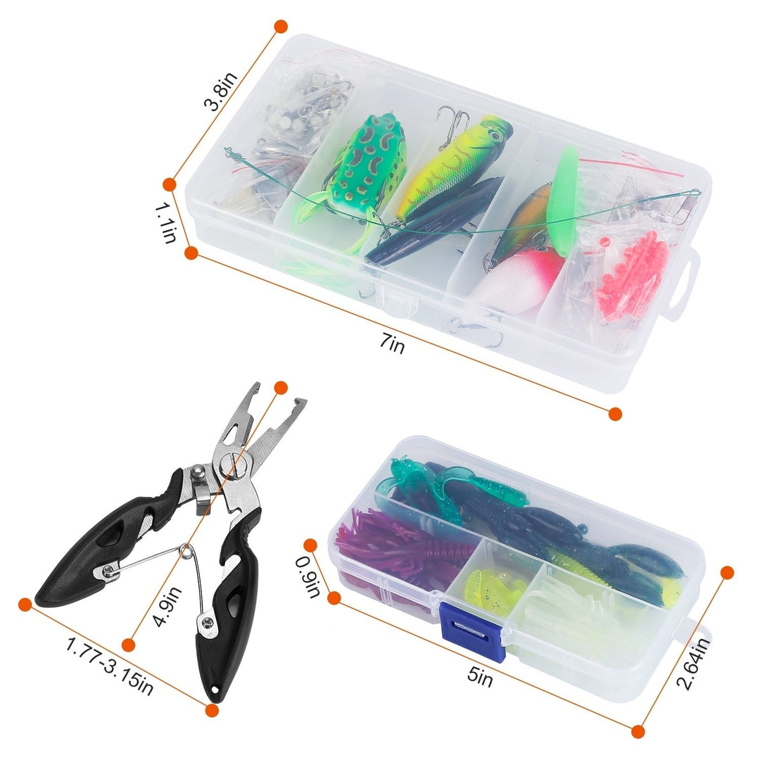 383pcs Fishing Lures Kit Tackle Box Soft Plastic Worms Crankbaits Bass Multi-Color Image 4