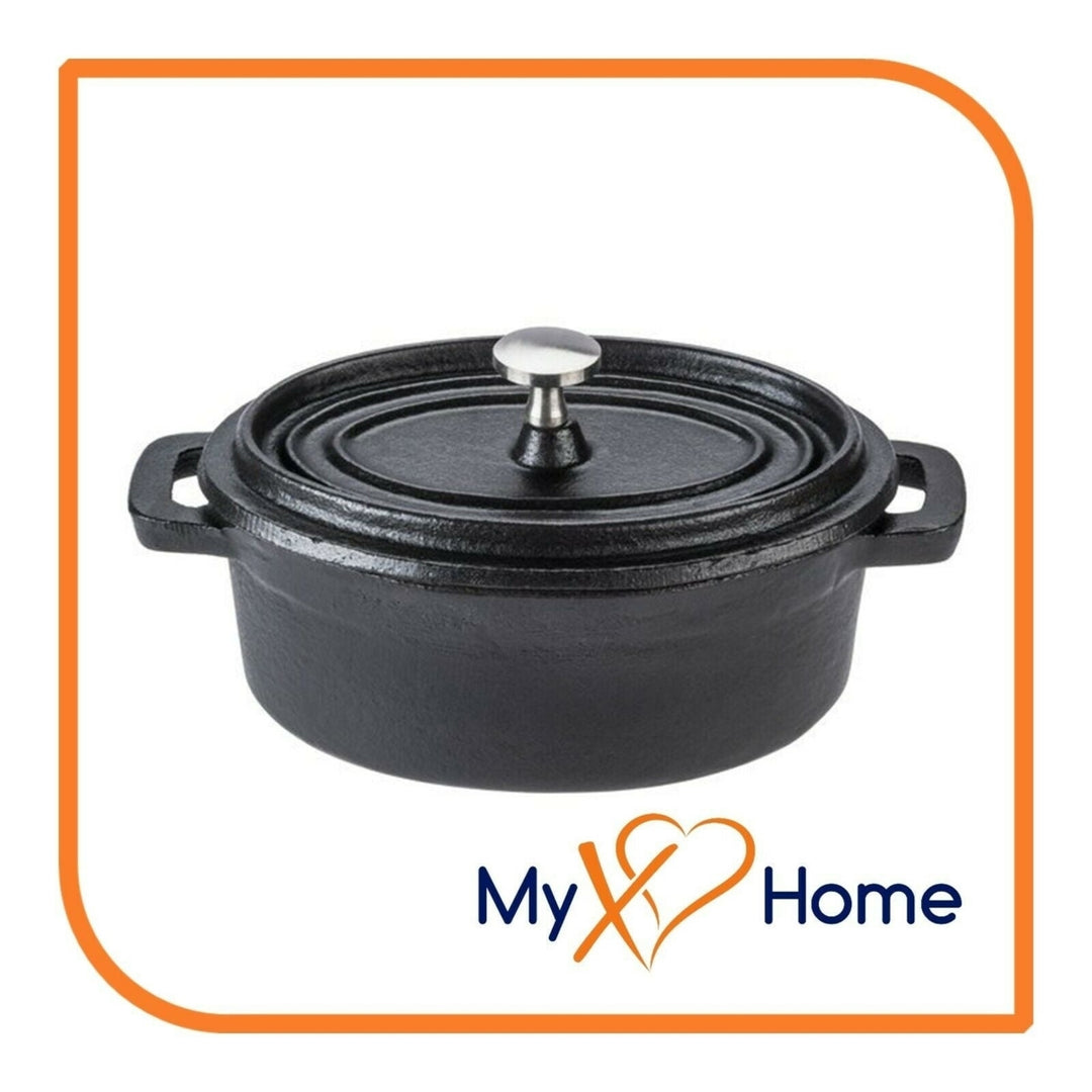 0.35 Qt Oval Cast Iron w/Handles and Wooden Base by MyXOHome Image 3