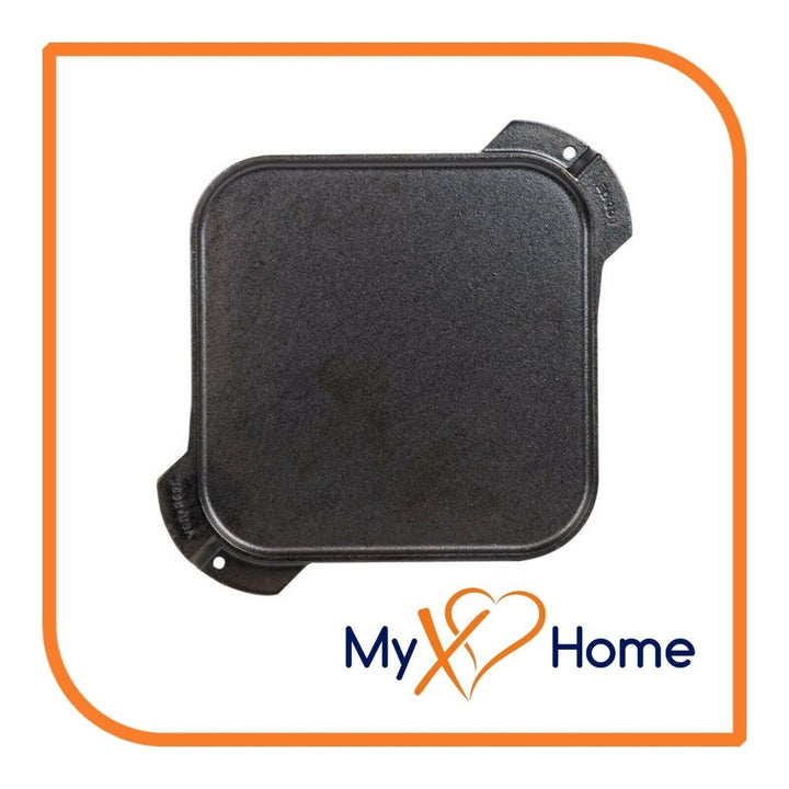 10 1/2" Square Pre-Seasoned Reversible Cast Iron Griddle and Grill by MyXOHome Image 4