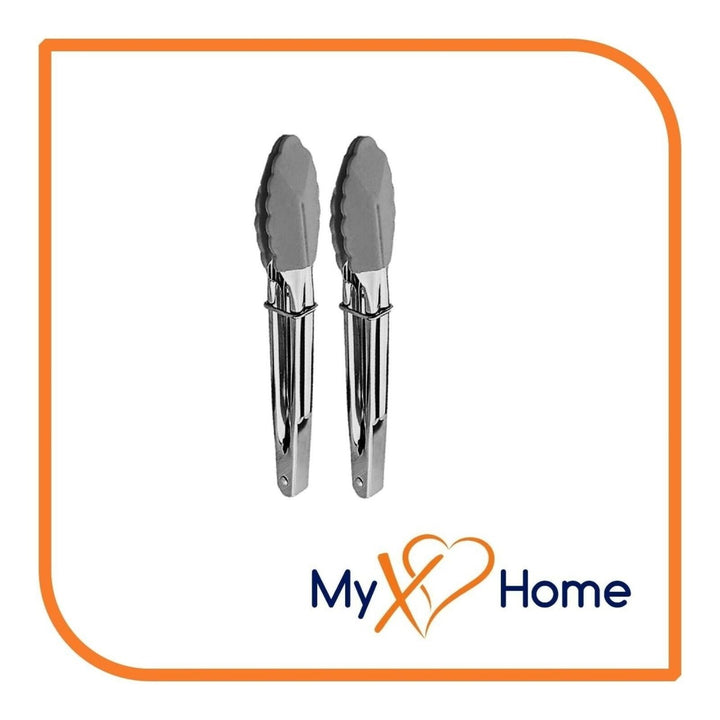 7" Gray Silicone Tongs by MyXOHome (1 2 4 or 6 Tongs) Image 3