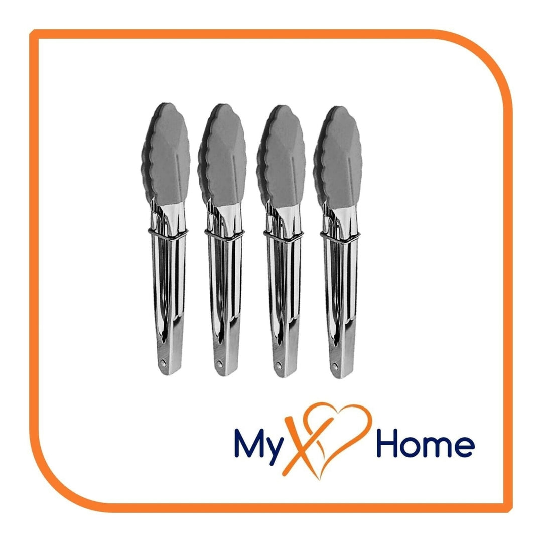 7" Gray Silicone Tongs by MyXOHome (1 2 4 or 6 Tongs) Image 4