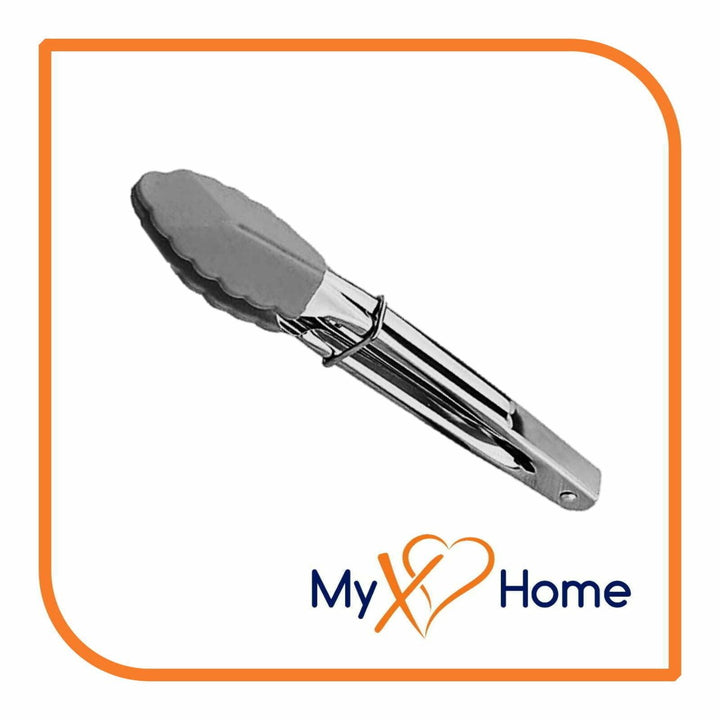 7" Gray Silicone Tongs by MyXOHome (1 2 4 or 6 Tongs) Image 7