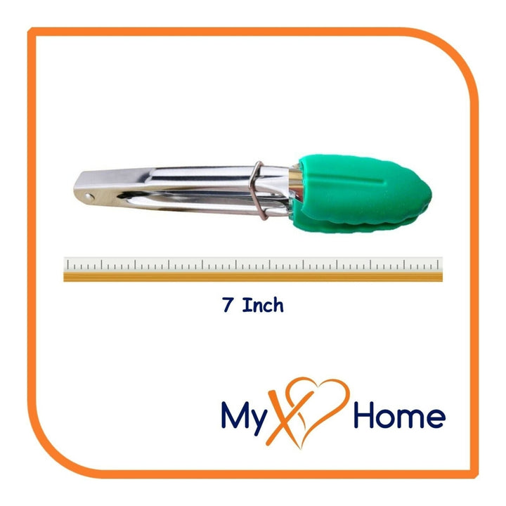 7" Forest Green Silicone Tongs by MyXOHome (1 2 4 or 6 Tongs) Image 9