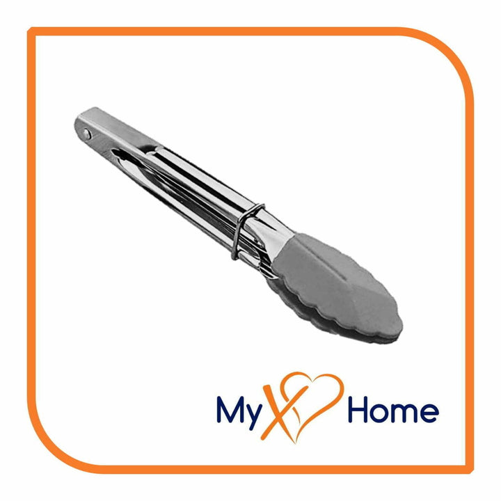 7" Gray Silicone Tongs by MyXOHome (1 2 4 or 6 Tongs) Image 8