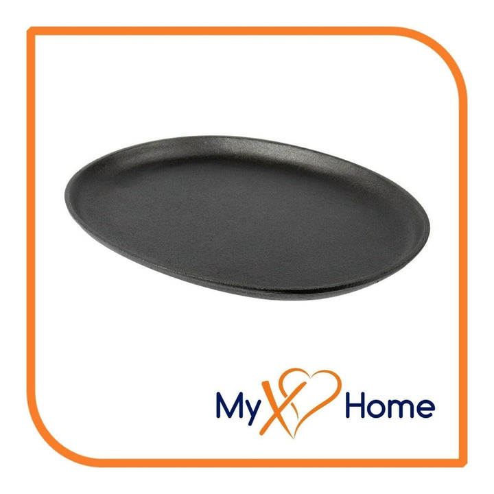 13" x 10" Oval Pre-Seasoned Cast Iron Fajita Skillet by MyXOHome Image 1