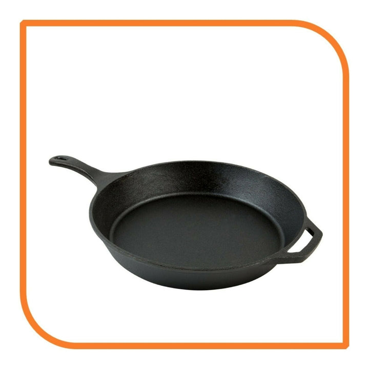 15" Round Pre-Seasoned Cast Iron Skillet with Helper Handle by MyXOHome Image 6