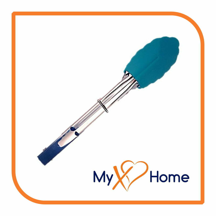 7" Light Blue Silicone Tongs by MyXOHome (1 2 4 or 6 Tongs) Image 2