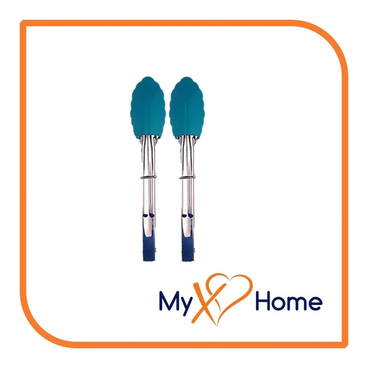 7" Light Blue Silicone Tongs by MyXOHome (1 2 4 or 6 Tongs) Image 3