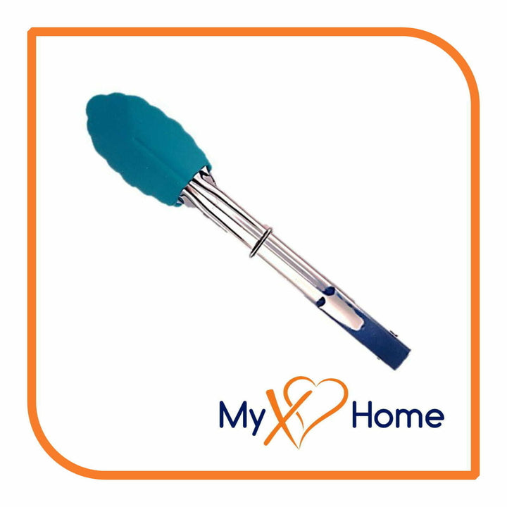 7" Light Blue Silicone Tongs by MyXOHome (1 2 4 or 6 Tongs) Image 7