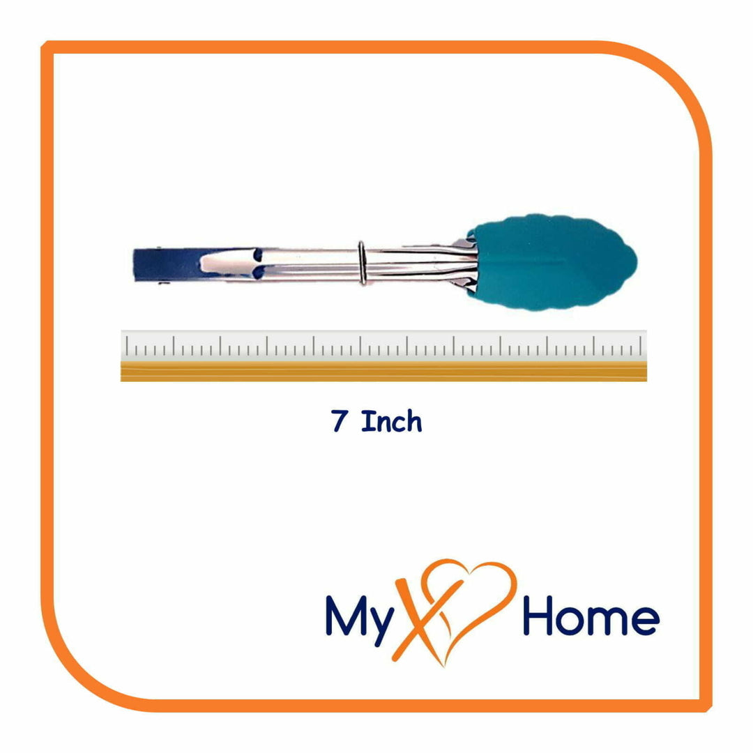 7" Light Blue Silicone Tongs by MyXOHome (1 2 4 or 6 Tongs) Image 9