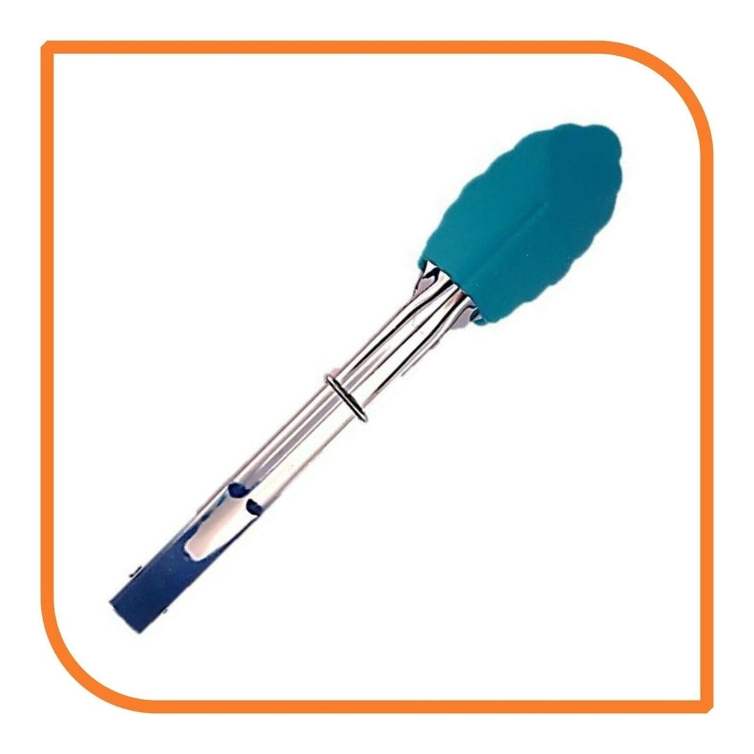 7" Light Blue Silicone Tongs by MyXOHome (1 2 4 or 6 Tongs) Image 10