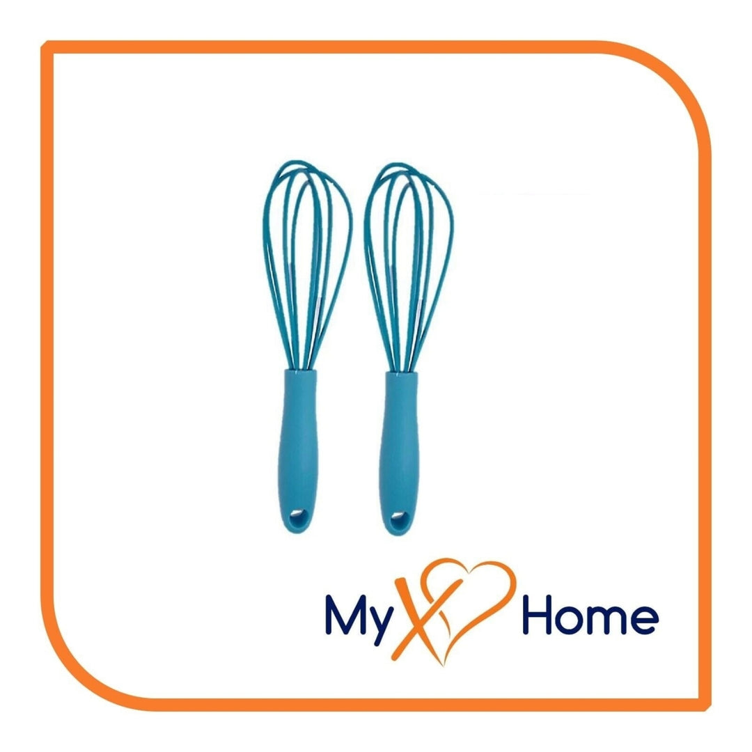 7" Light Blue Silicone Whisk by MyXOHome (124 or 6 Whisks) Image 3