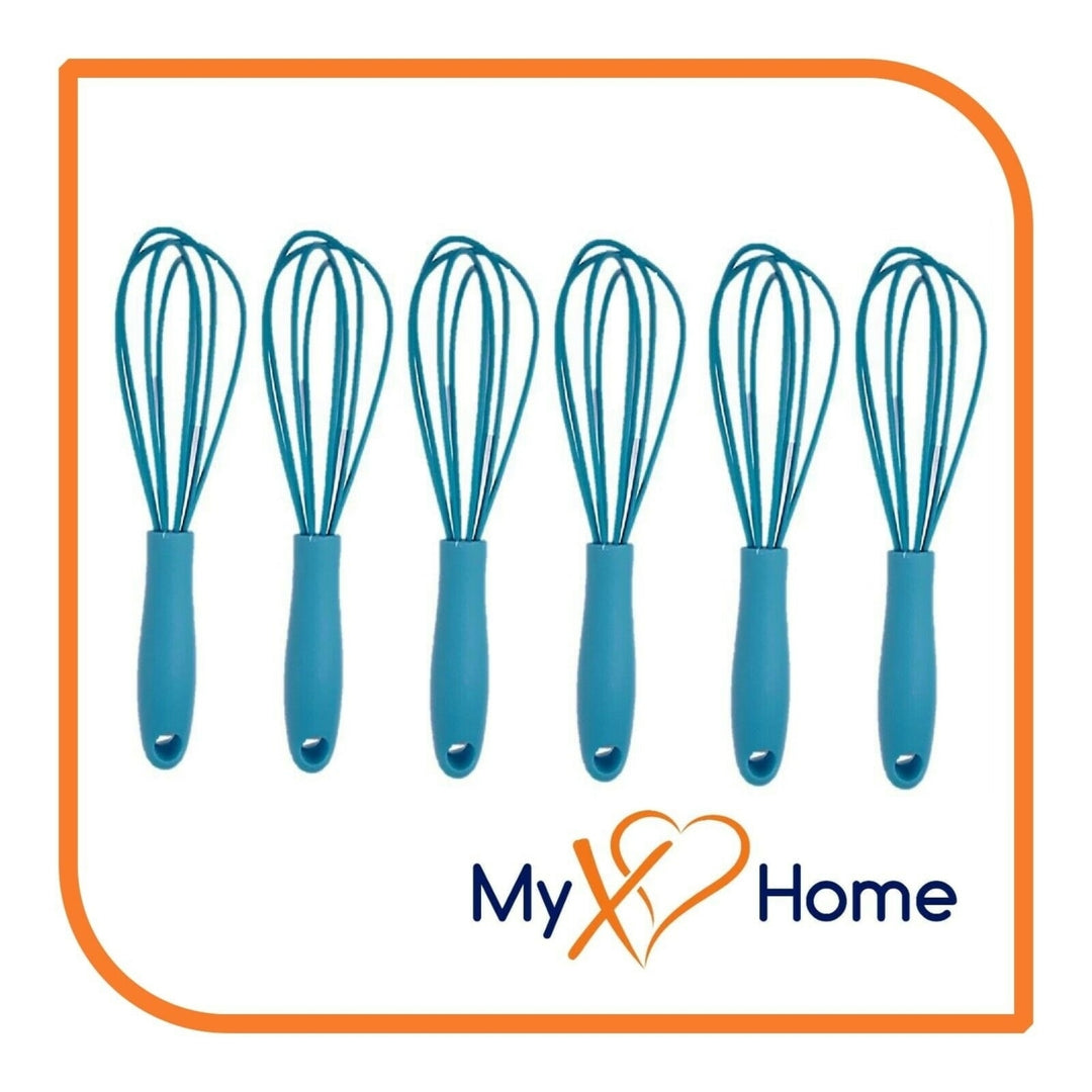 7" Light Blue Silicone Whisk by MyXOHome (124 or 6 Whisks) Image 4