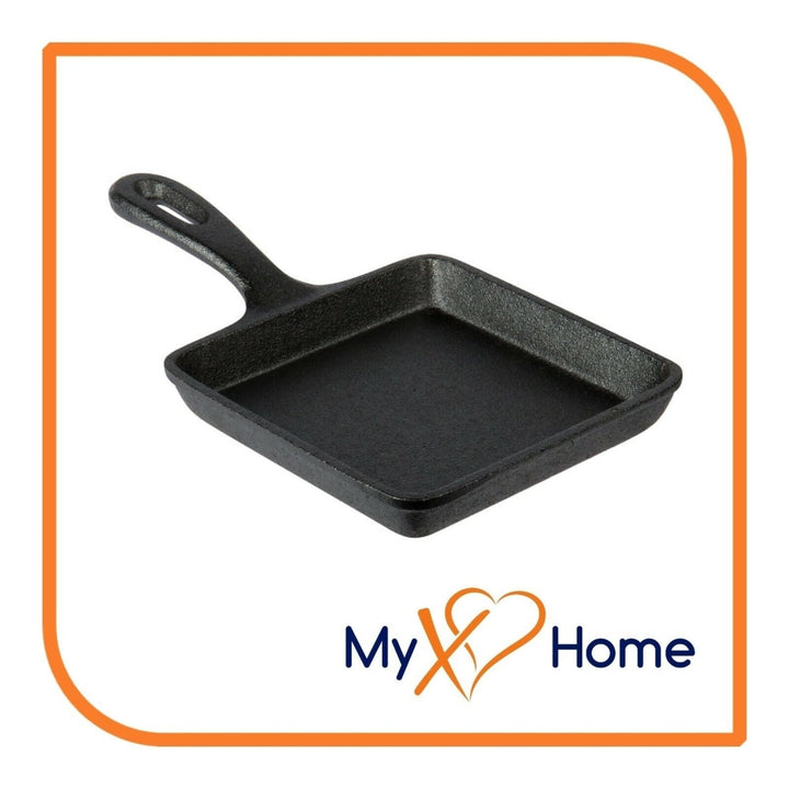 5" x 5" Square Cast Iron Frying Pan / Skillet with Handle by MyXOHome Image 4