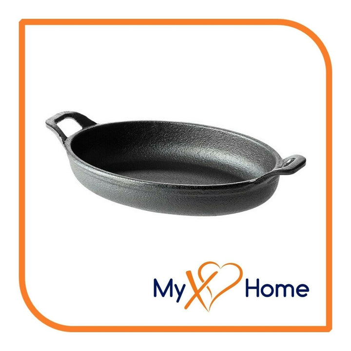 6-3/4" x 4-1/2" Oval Cast Iron Frying Pan / Skillet with Handles by MyXOHome Image 1