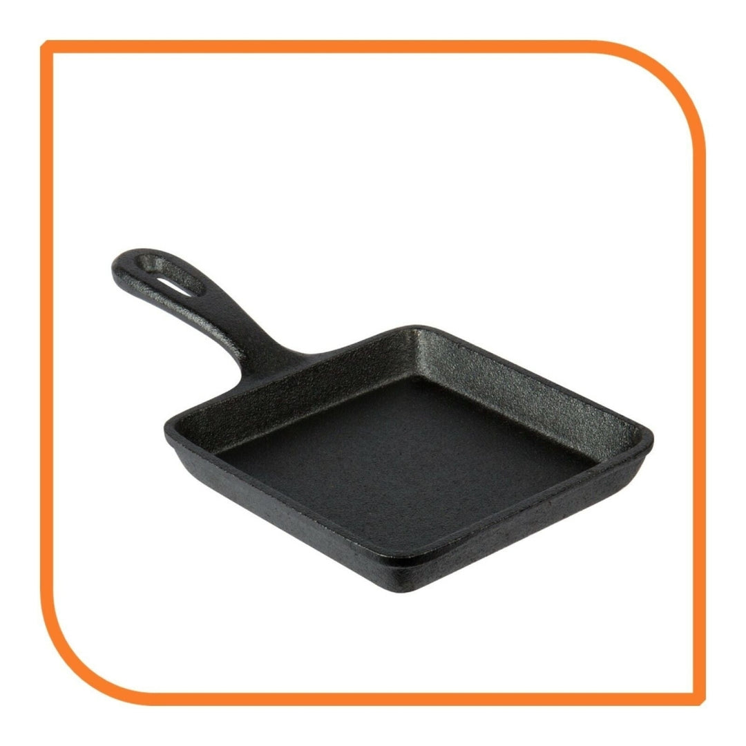 5" x 5" Square Cast Iron Frying Pan / Skillet with Handle by MyXOHome Image 4