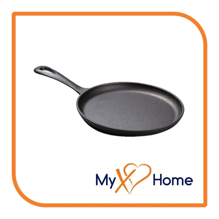 6.25" Shallow Round Cast Iron Frying Pan / Skillet with Handle by MyXOHome Image 1