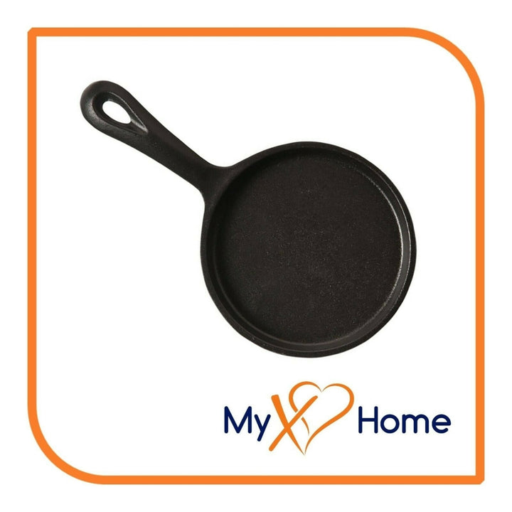 6.25" Shallow Round Cast Iron Frying Pan / Skillet with Handle by MyXOHome Image 4