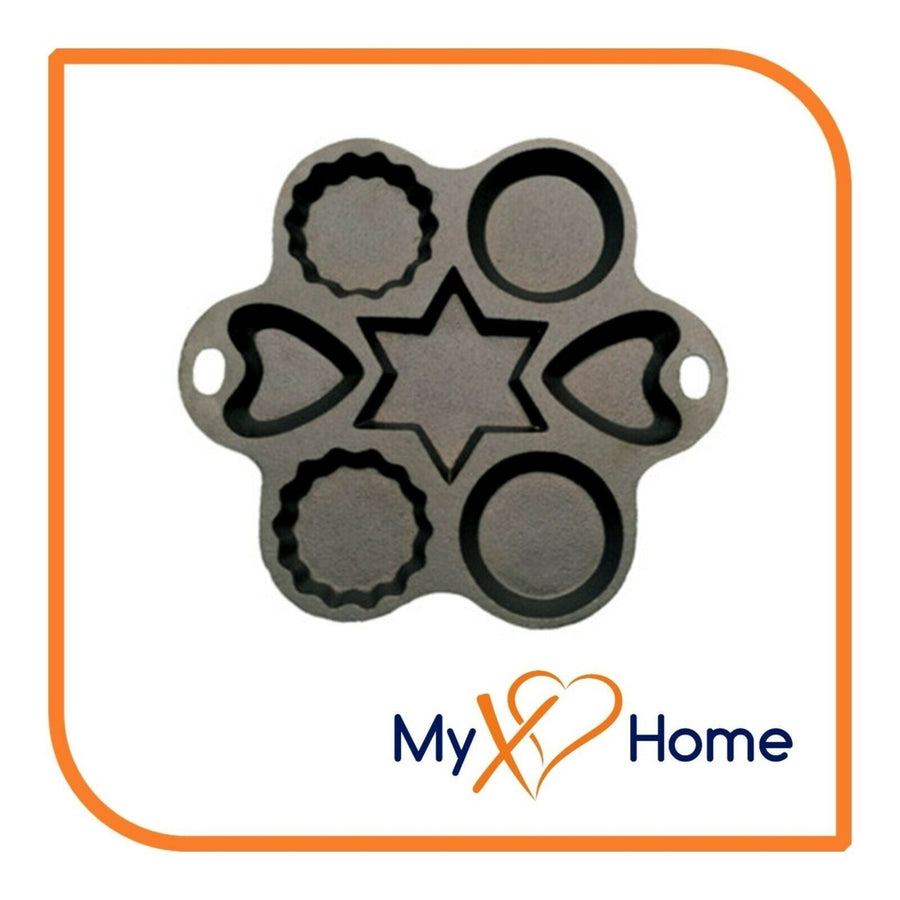7 Shape Cast Iron Pan (Hearts, Circles, Star) (Shapes are 2") by MyXOHome Image 1