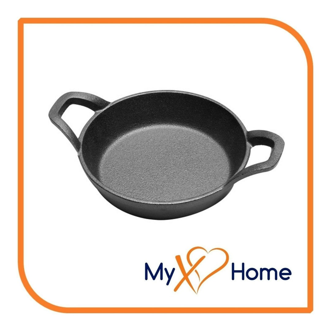 7" Round Cast Iron Skillet with Handles and Wooden Base by MyXOHome Image 4