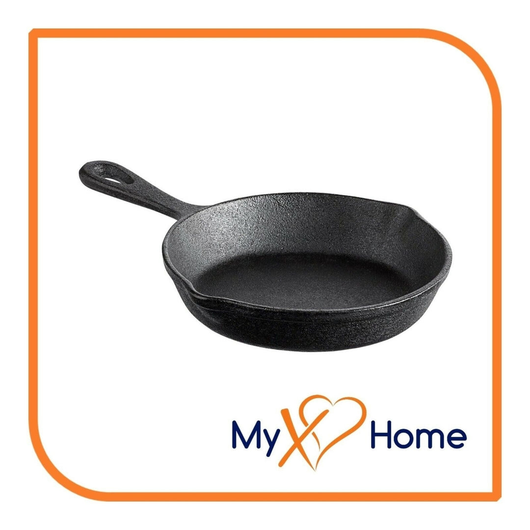 7.5" Round Cast Iron Frying Pan / Skillet with Handle by MyXOHome Image 1