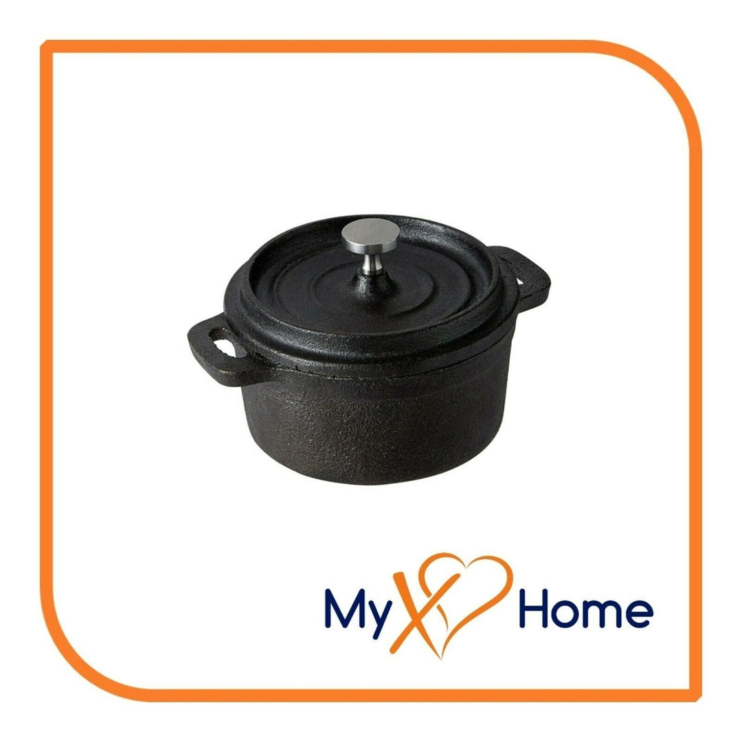 8 oz. Pre-Seasoned Mini Cast Iron Pot with Cover by MyXOHome Image 1