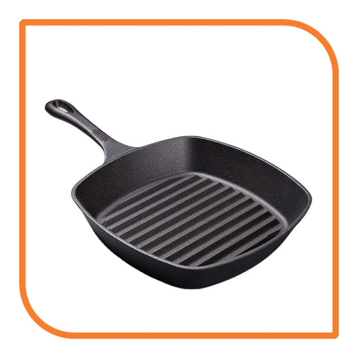 7" Square Cast Iron Grill Skillet with Handle by MyXOHome Image 4