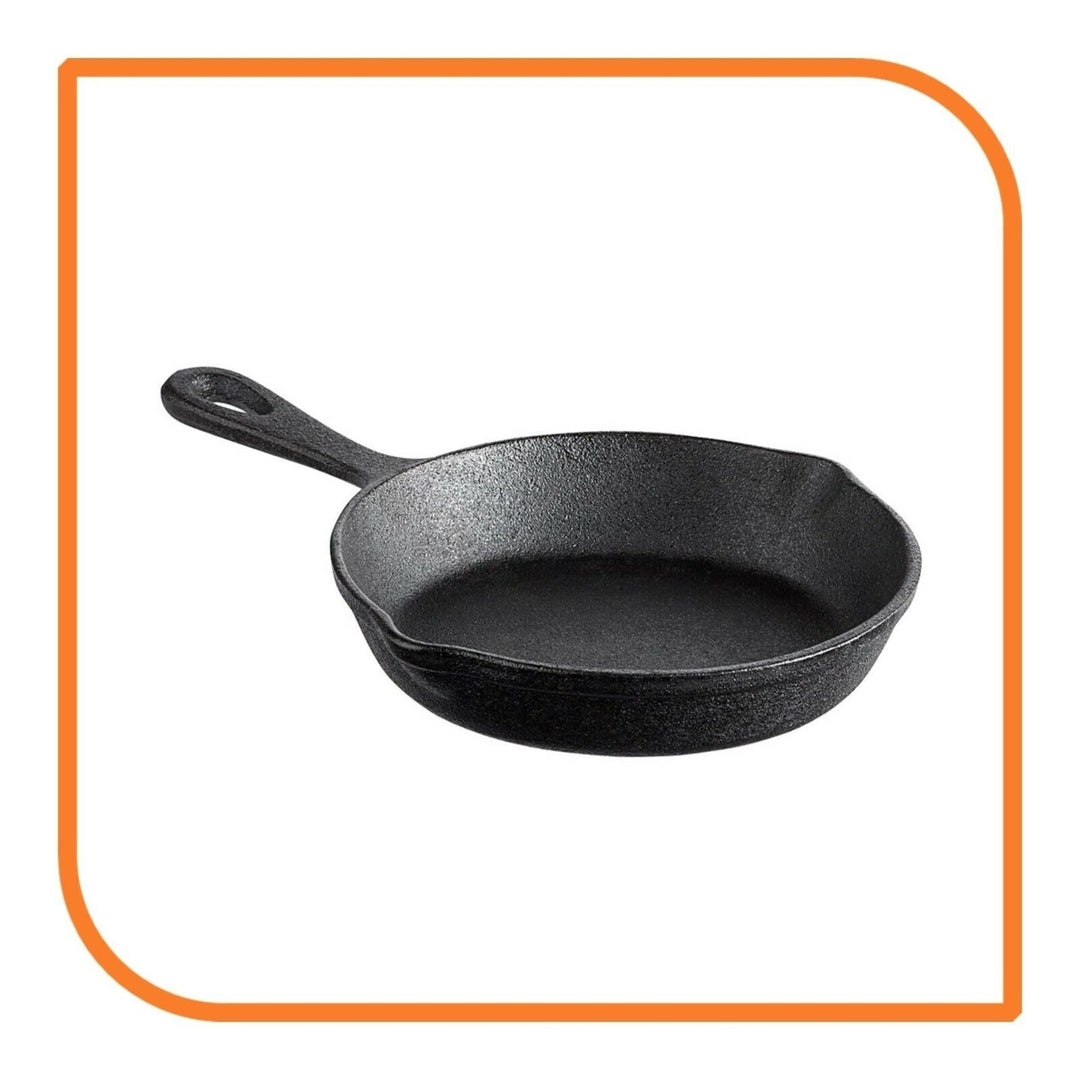 7.5" Round Cast Iron Frying Pan / Skillet with Handle by MyXOHome Image 7