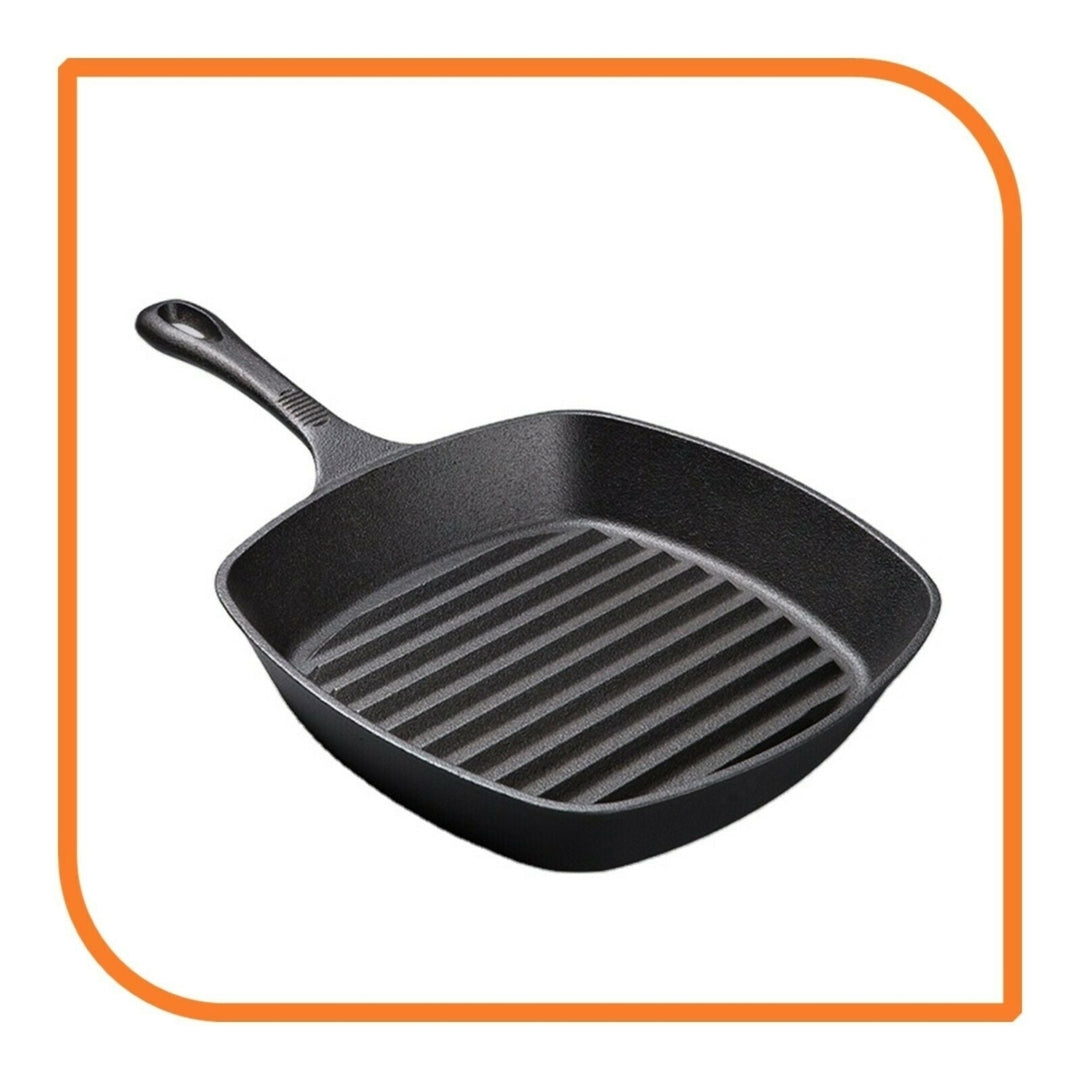 8" Square Cast Iron Grill Skillet with Handle by MyXOHome Image 4