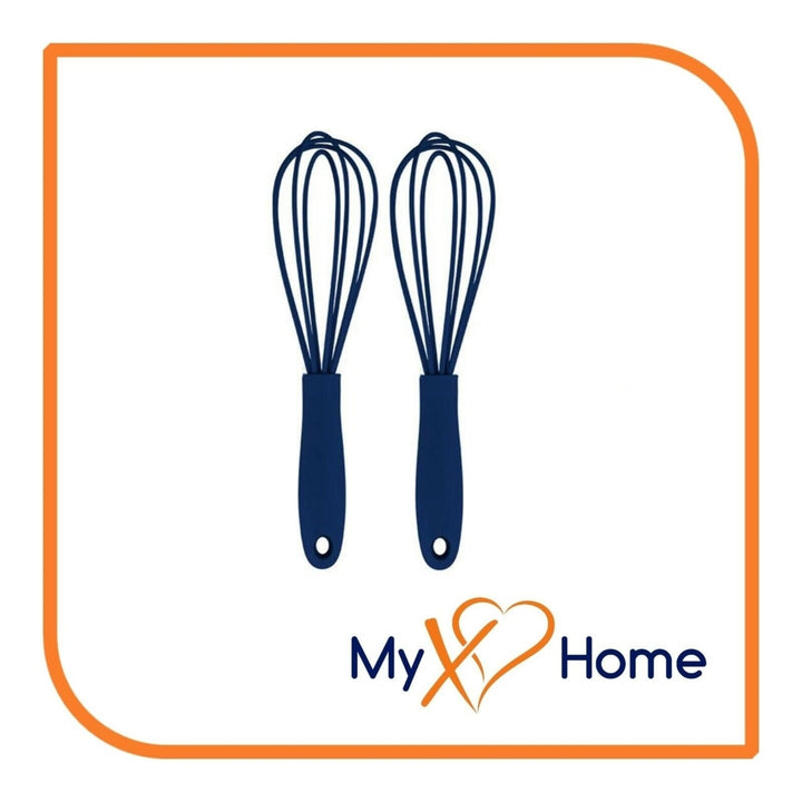 7" Navy Blue Silicone Whisk by MyXOHome (124 or 6 Whisks) Image 3