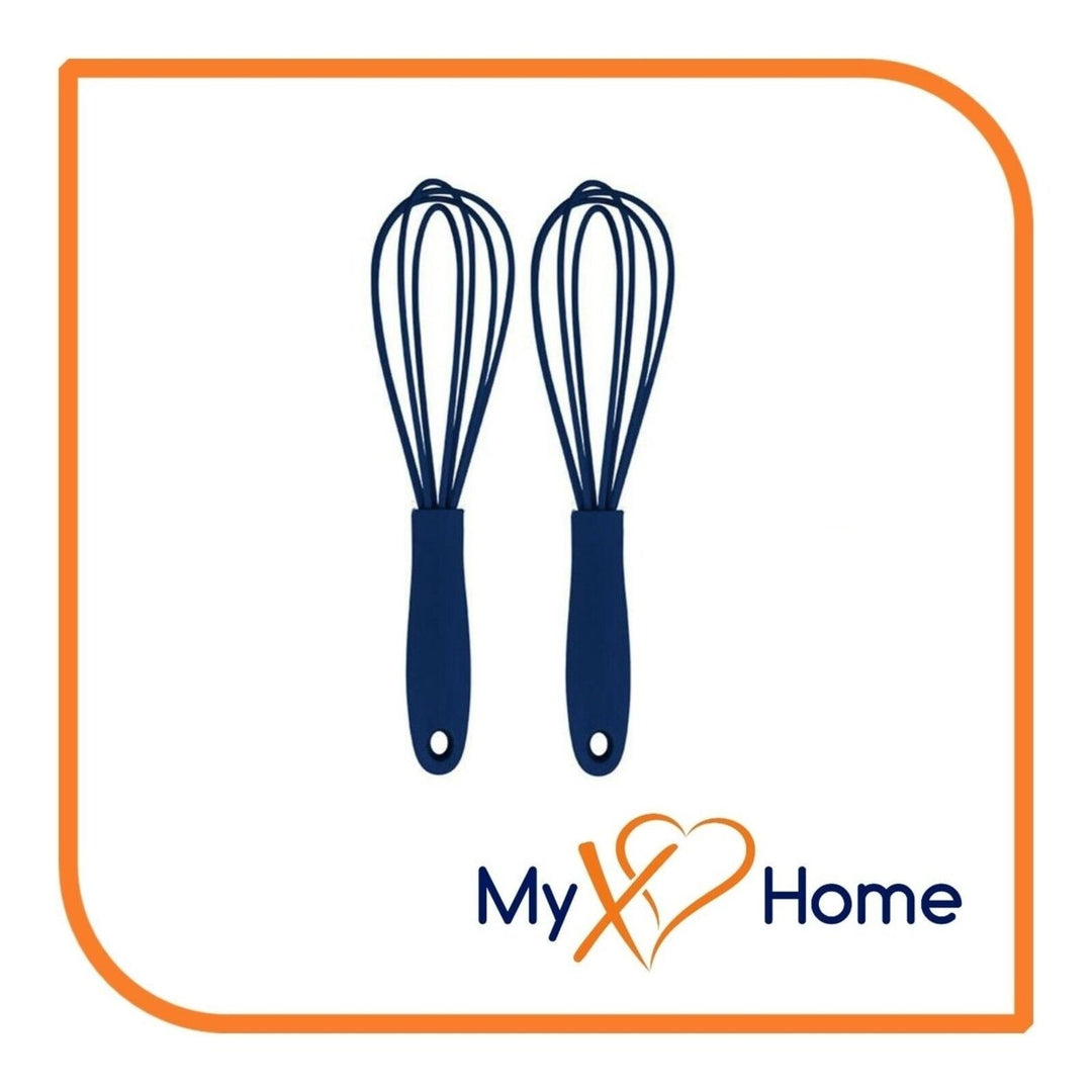 7" Navy Blue Silicone Whisk by MyXOHome (1 2 4 or 6 Whisks) Image 1