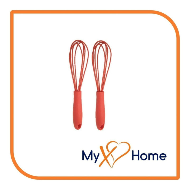 7" Red Silicone Whisk by MyXOHome (124 or 6 Whisks) Image 1