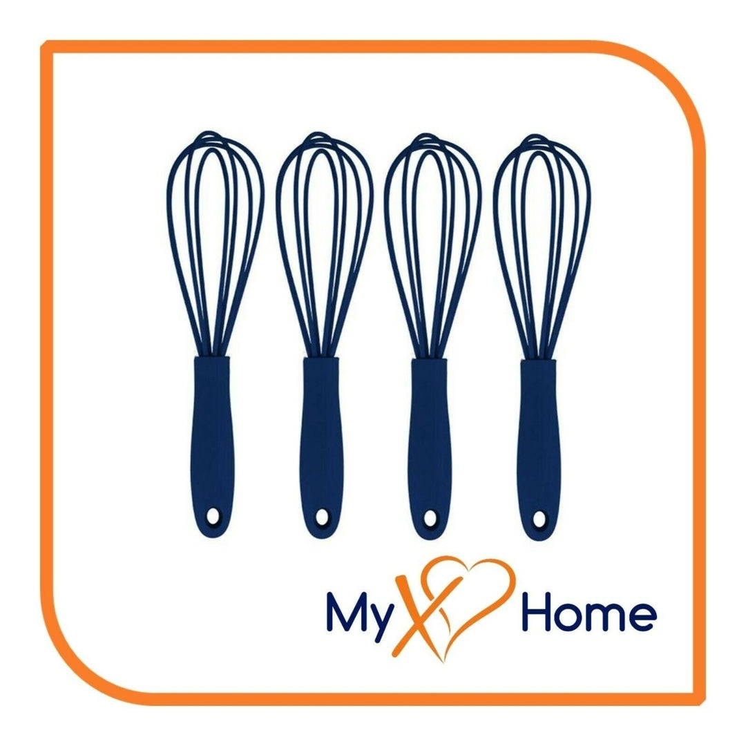 7" Navy Blue Silicone Whisk by MyXOHome (124 or 6 Whisks) Image 4