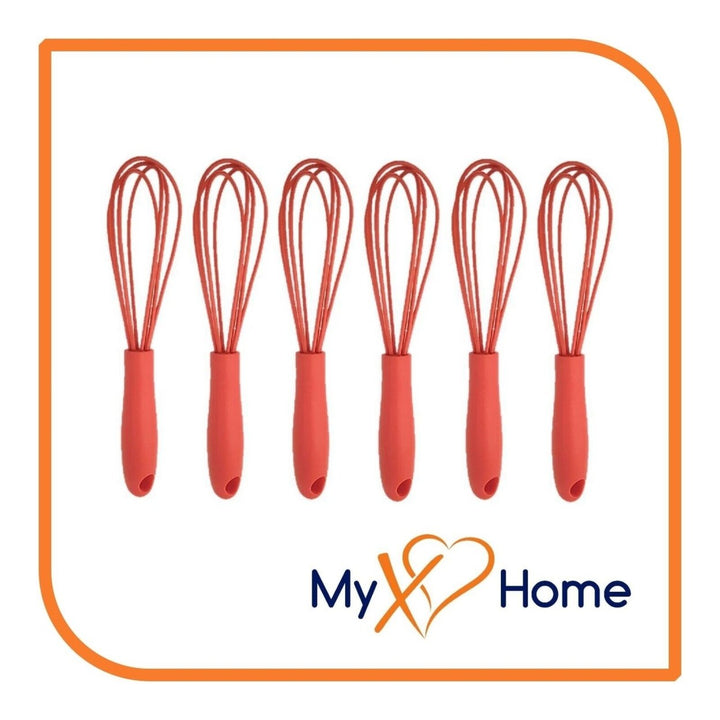 7" Red Silicone Whisk by MyXOHome (1 2 4 or 6 Whisks) Image 1