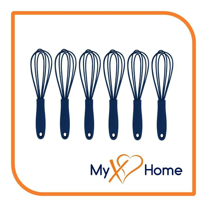 7" Navy Blue Silicone Whisk by MyXOHome (1 2 4 or 6 Whisks) Image 1