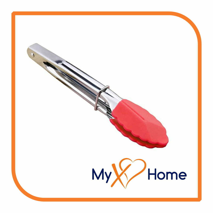7" Red Silicone Tongs by MyXOHome (124 or 6 Tongs) Image 8