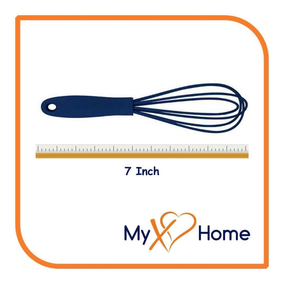 7" Navy Blue Silicone Whisk by MyXOHome (124 or 6 Whisks) Image 9