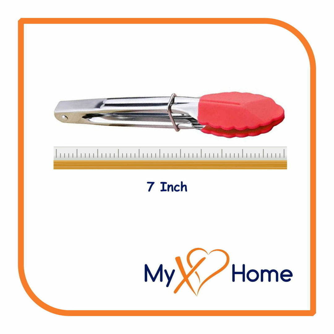 7" Red Silicone Tongs by MyXOHome (124 or 6 Tongs) Image 9